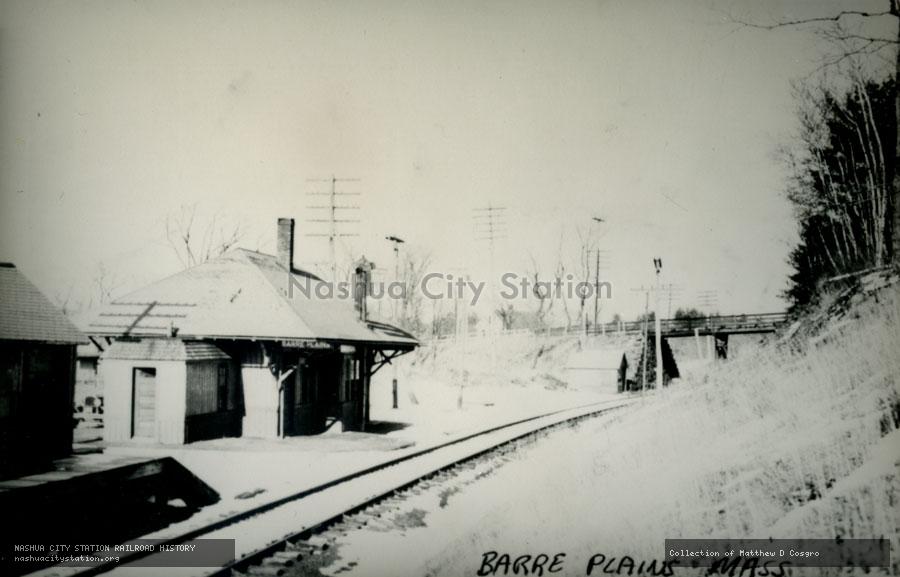 Postcard: Railroad Station, Barre Plains, Massachusetts